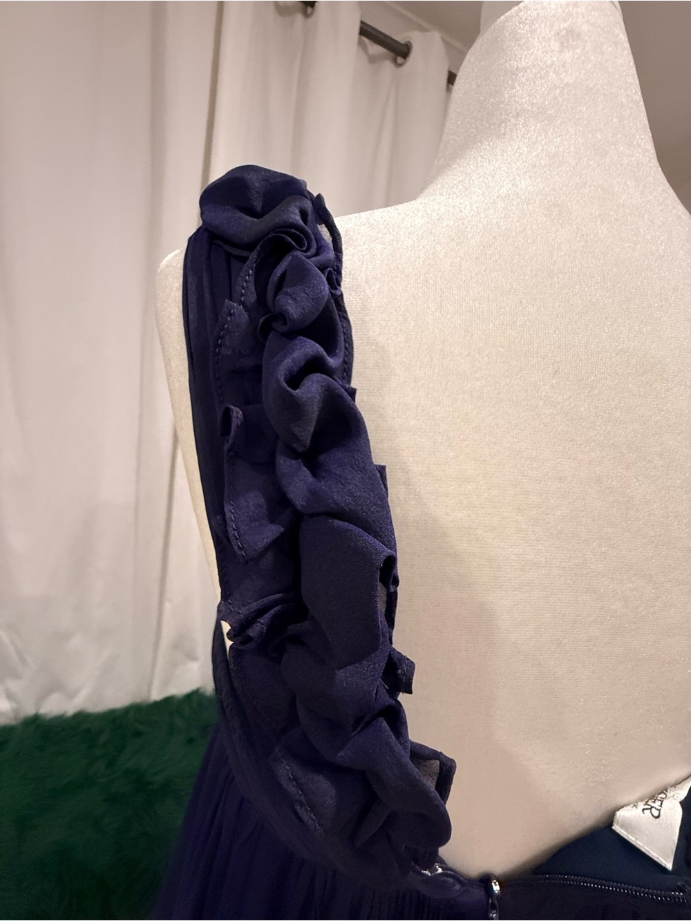 Kay Unger Deep Purple One-Shoulder Maxi Gown - Picture 8 of 10
